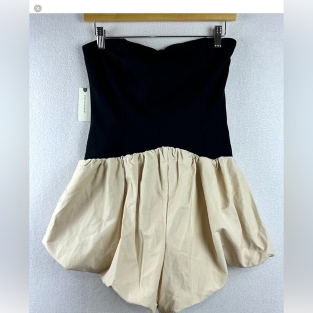 Maeve Black and Cream Women's Bubble Hem Dress Size L